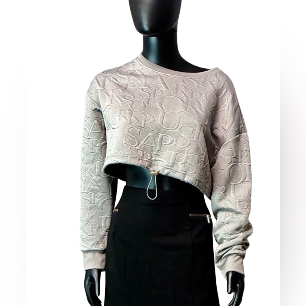 New Mix Light Gray adjustable waist crop top - Picture 2 of 5